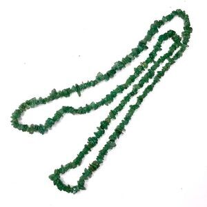 Green Aventurine Chip Stone Necklace | 17” Boho Gemstone Jewelry